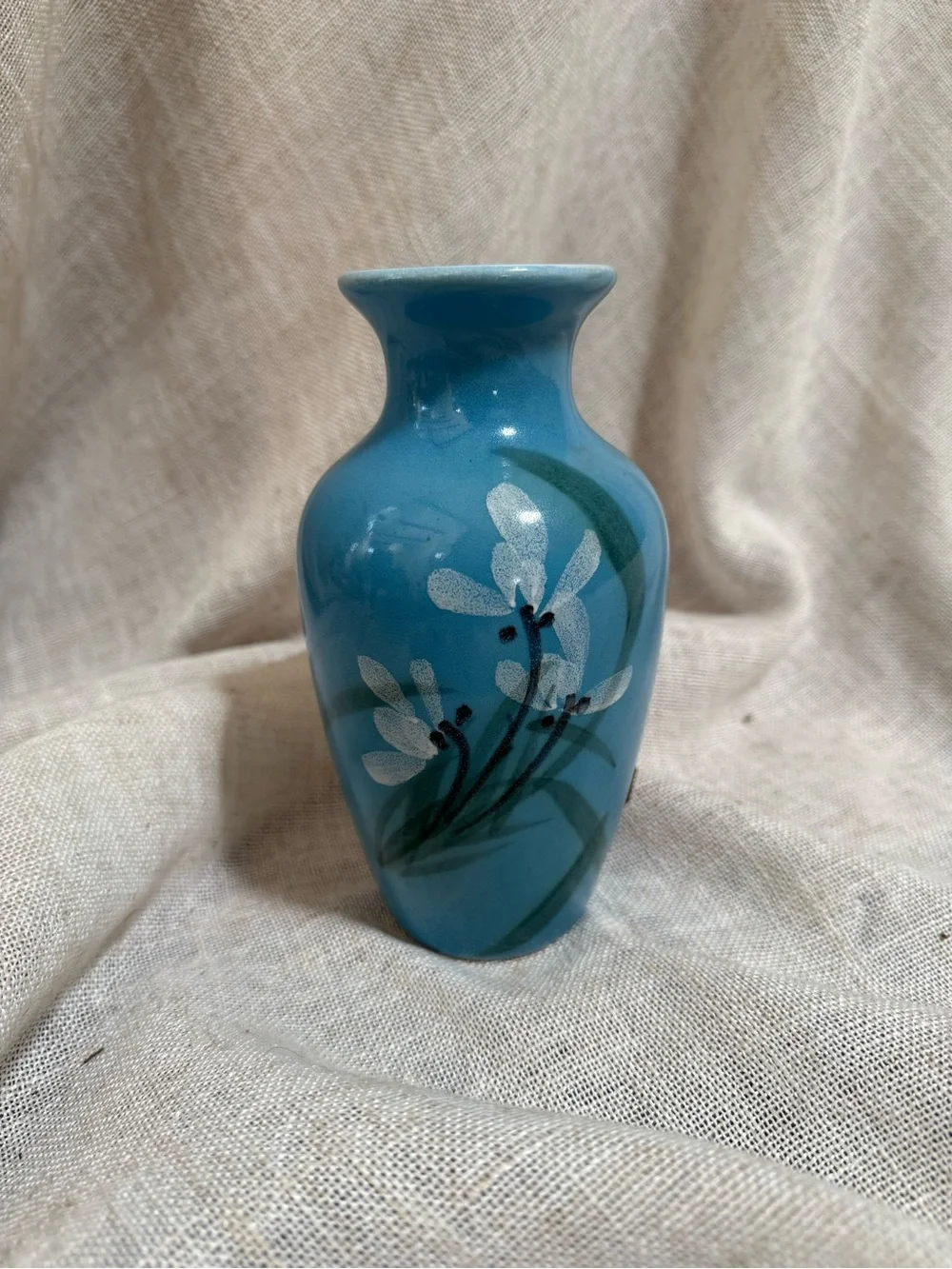 Blue Floral Ceramic Vase - Home Accents